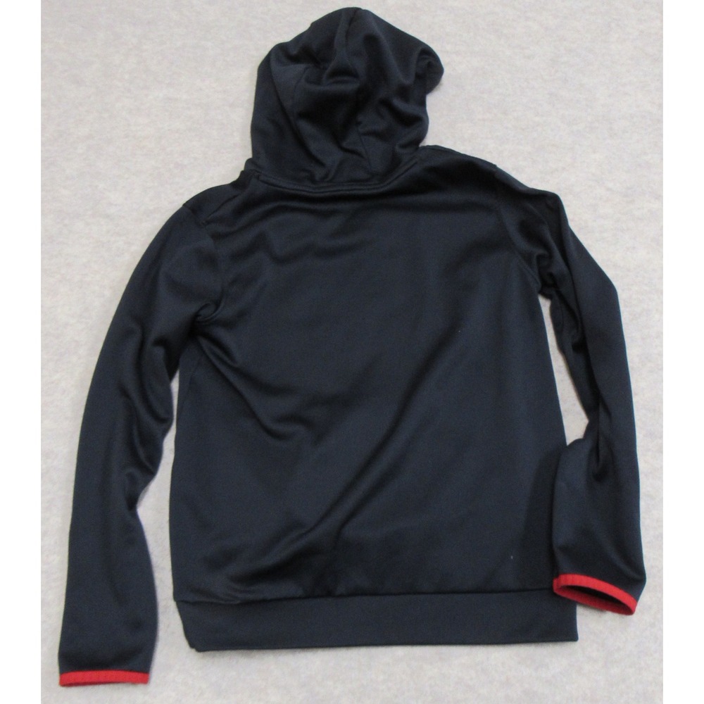 Under Armour ColdGear Boys Hoodie Black Red Graphic Logo Sweatshirt YLG Large - Picture 5 of 7